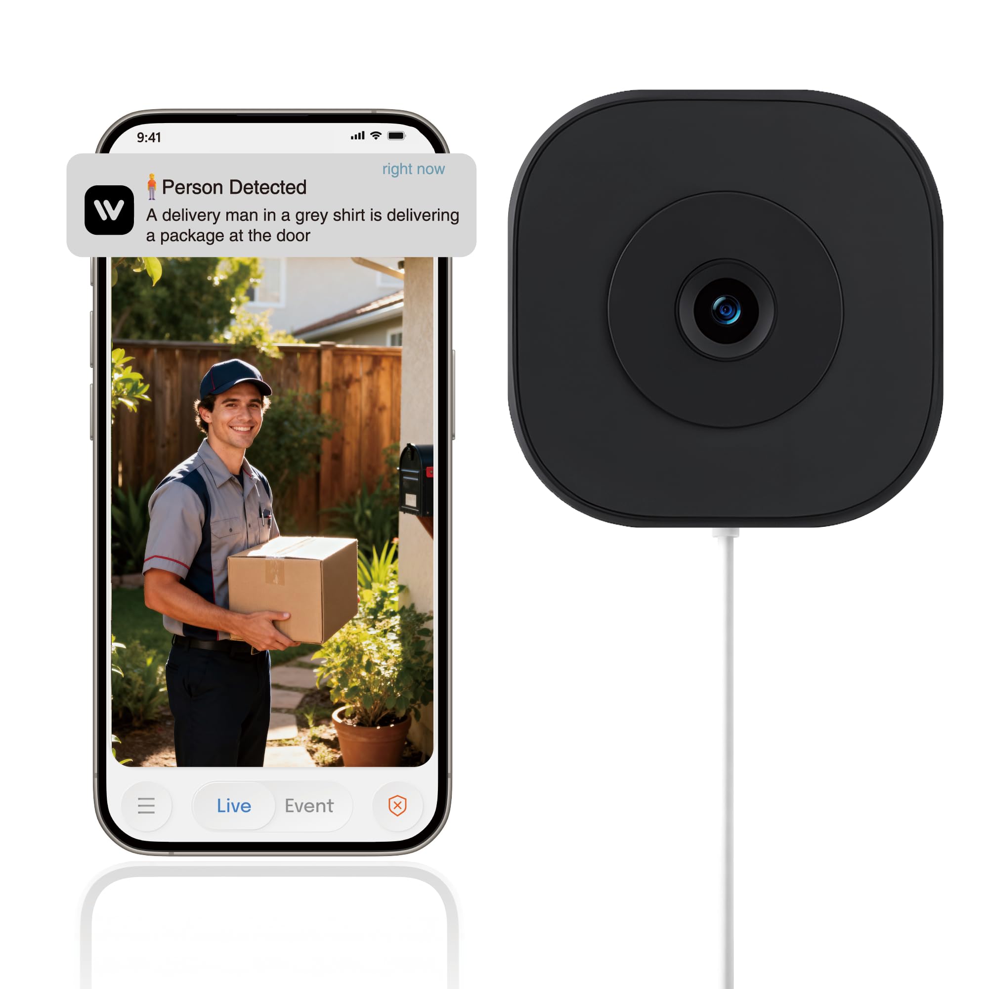 Photo 1 of 2K Window Camera, 2.4G WiFi, Window Security Camera for Home, Full Color Night Vision, AI Person/Vehicle/Pet Detection, 911 Emergency, US Based Cloud, 24/7 Recording, Easy & Quick Install