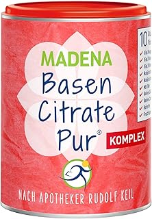 MADENA Premium BasenCitrate Pur Komplex nach Apotheker Rudolf Keil, Citrat-Basenpulver vegan 240g, das Original mit 100% o...
