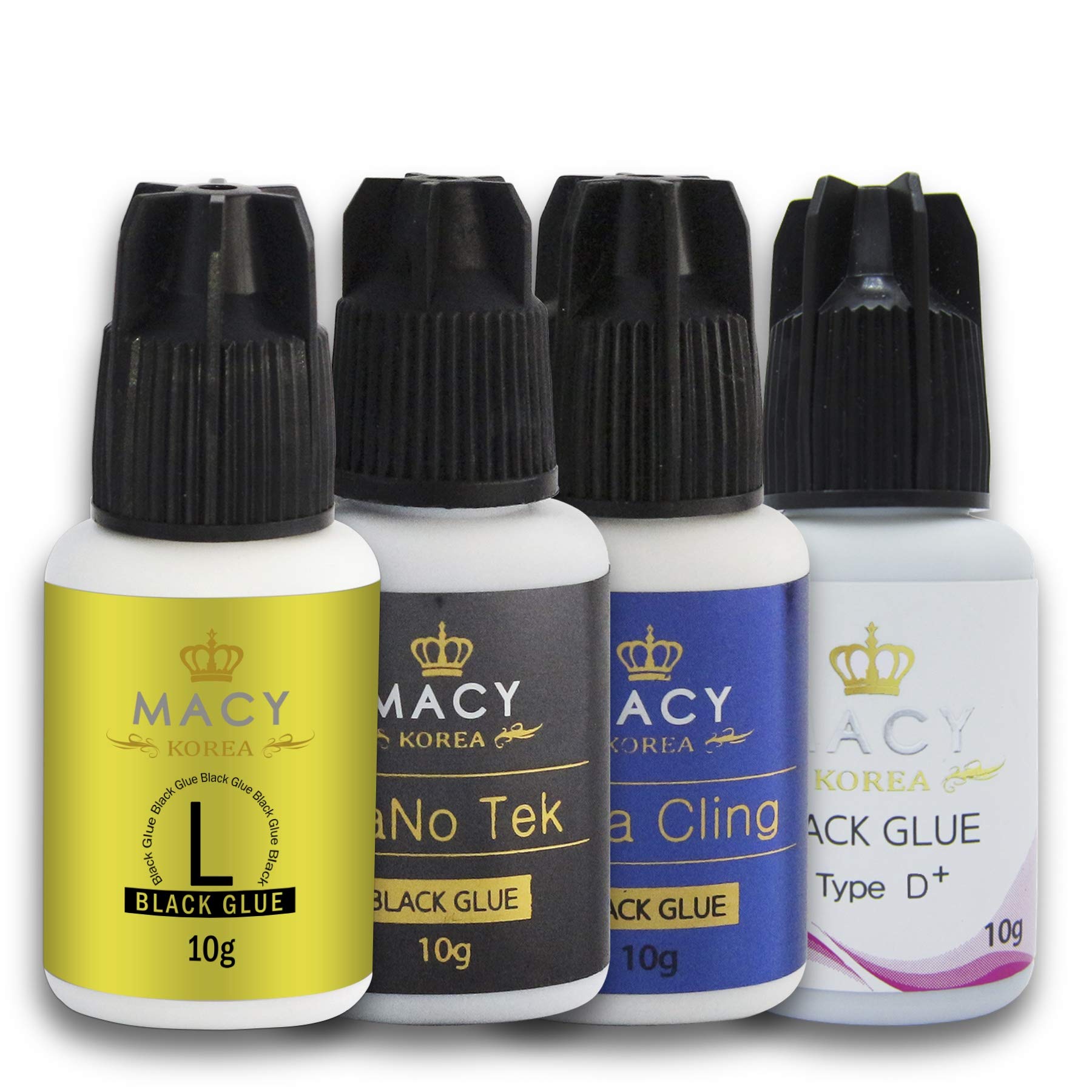 MACY Nanotek - Colla per ciglia finte, 5 ml, colore nero, tempo di asciugatura rapido di 1-2 secondi, durata adesivo di 6-7 settimane, per extension delle ciglia professionale