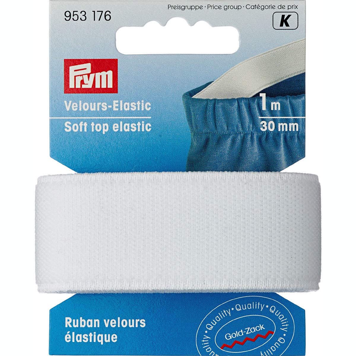 Prym - Soft Top White (30mm, 1m) Elastic Tape - 1 Unit