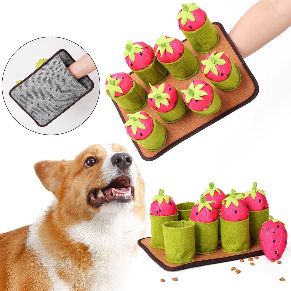 Almohadilla De Trabajo para Alimentación De Nariz De Fresa para Perros Y Mascotas, Juguete Educativo Interactivo para Perros Lento Y