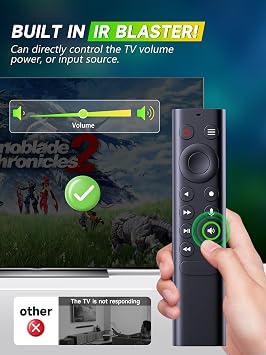 Replacement for Nvidia Shield Remote Control with Glow Silicone Protective Case (Blue), Voice Search, Customizable Menu Buttons...