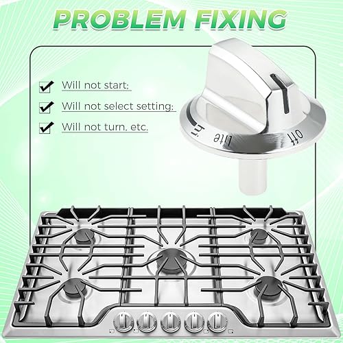 Miniatura 5 de Paquete de 5 pomos de cocina de gas 5304525746, perillas de control de quemador de superficie, perillas de repuesto para pomos de cocina Frigidaire,