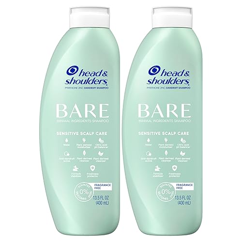 Miniatura 10 de Head & Shoulders Champú anticaspa, paquete doble de cuidado del cuero cabelludo sensible BARE, con 1% de piritiona de zinc, sin fragancia, libre de