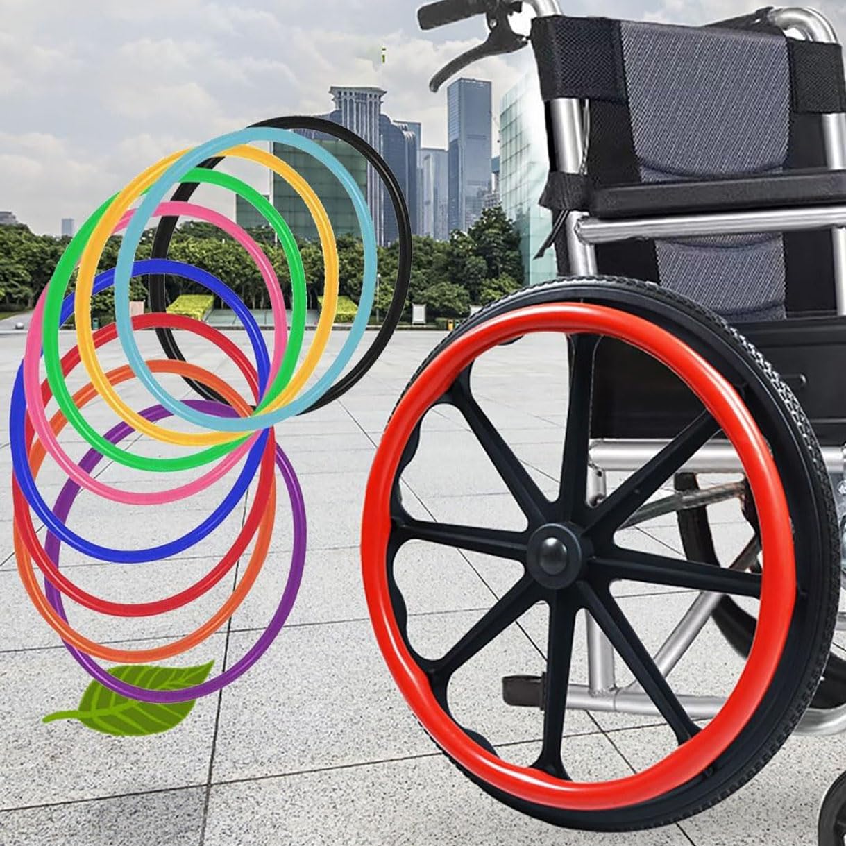 1 paio di coperture per sedia a rotelle da 61 cm, antiscivolo, resistenti all'usura, in silicone, per migliorare la presa e la trazione, accessori per sedie a rotelle (nero, 61 cm)