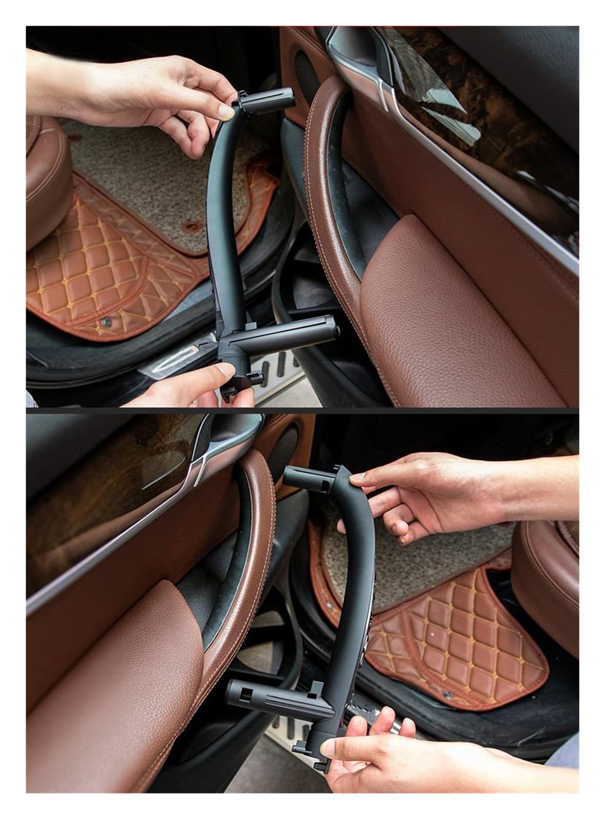 Maniglia Porta per BMW per X5 per X6 F15 F16 2014-2018 per LHD RHD Aggiornato Interni Passeggero Maniglia Porta all'Interno Trim Ricambio Maniglia della Porta (Colore : Left Beige