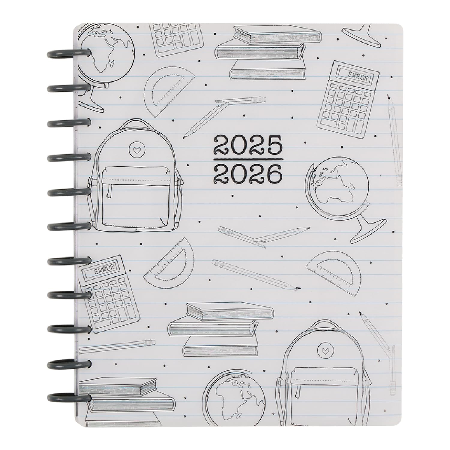 Happy Planner, agenda con rilegatura a disco, 12 mesi, luglio 2025-giugno 2026, con 3 mesi extra, grandi dimensioni, layout per insegnanti, Here We Go Again
