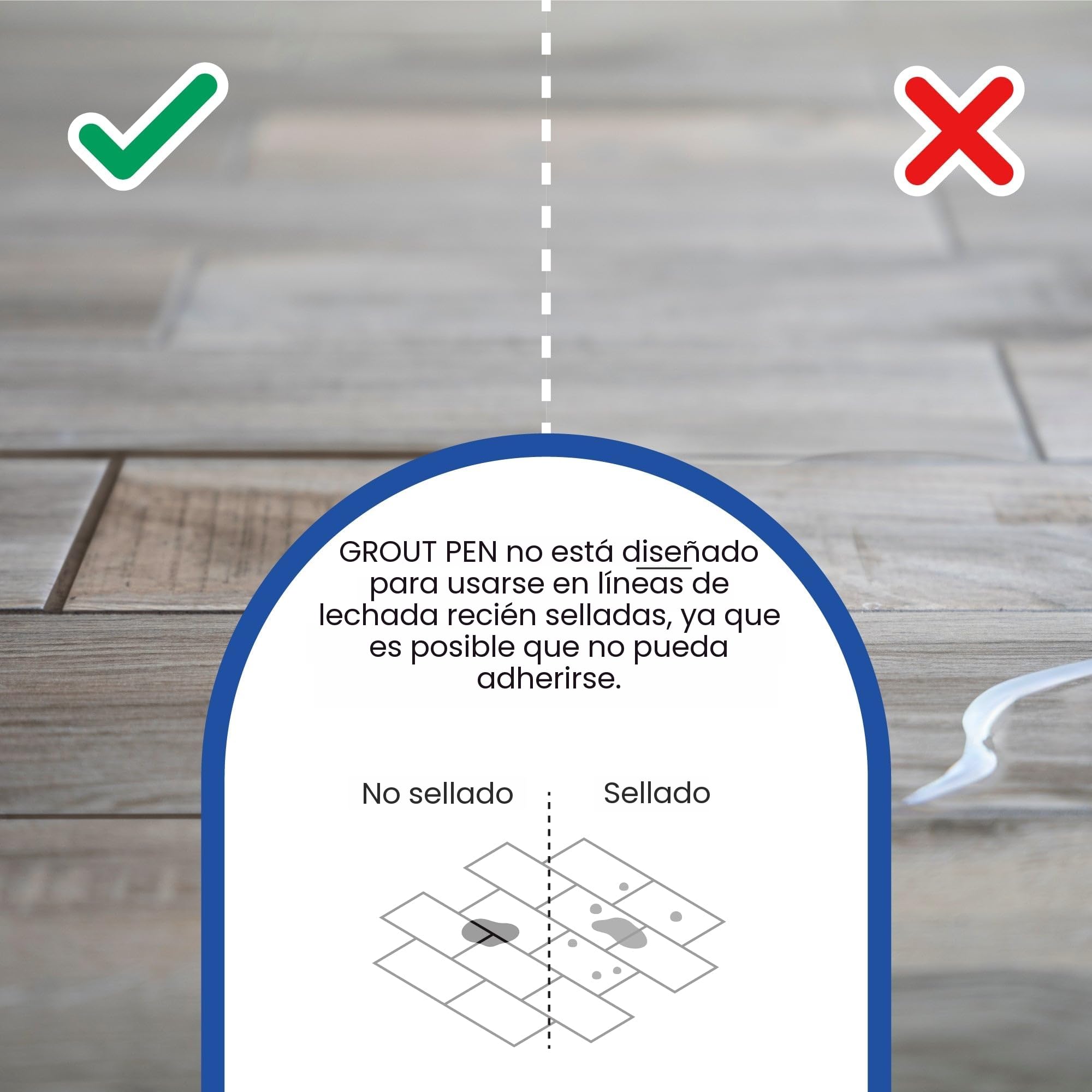 Rotulador de lechada, color gris oscuro – revive y restaura la lechada de azulejo