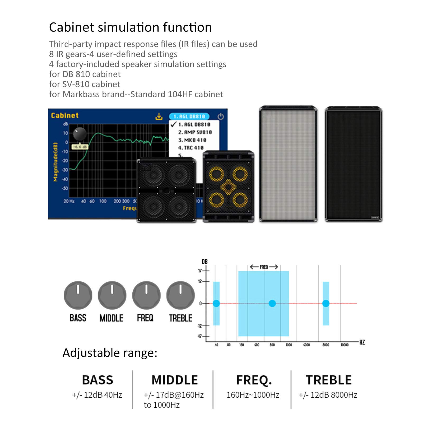 NUX NBP-5 Preamplificatore per Basso Effetto DI Box Pedale Metallico
