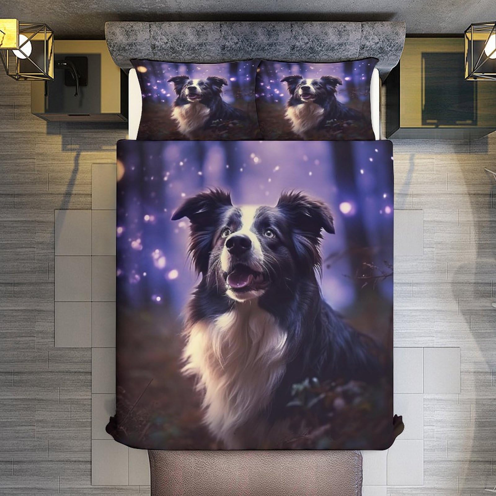 Housse De Couette Dobermann 3D Cascade Tropicale - Microfibre Douce Super King 260x220cm