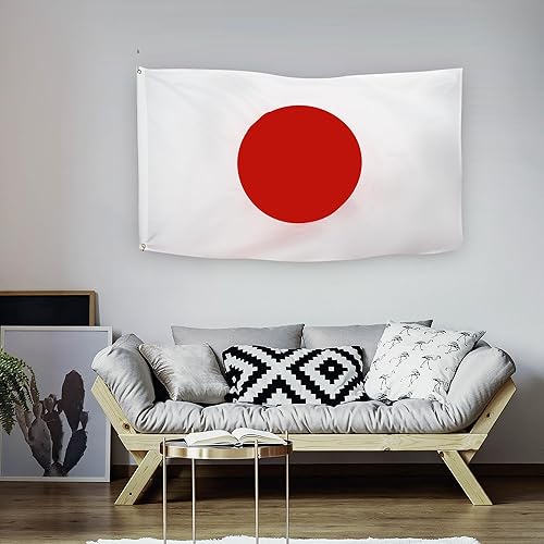Miniatura 4 de DANF - Bandera de Japón de poliéster grueso de 3 x 5 pies, resistente a la decoloración, ojales de latón, cabecera de lona, banderas nacionales