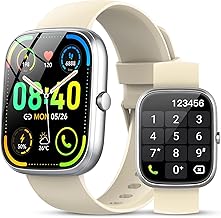 taopodo Smartwatch con risposta/composizione di chiamate, Smart Watch, Fitness Watch con cardiofrequenzimetro/monitoraggio del sonno, contapassi（White）