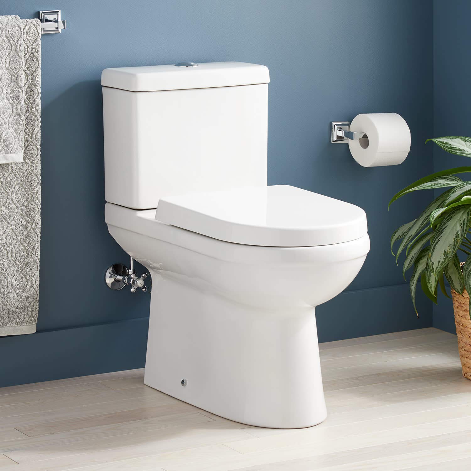 Signature Hardware 948436-12 Milazzo 1.28 GPF Two Piece Elongated Skirted Chair Height Toilet - Seat Included