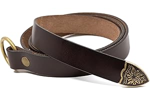 French Meadows Leather Medieval Renaissance Faire Viking Belt with O-Ring Accents
