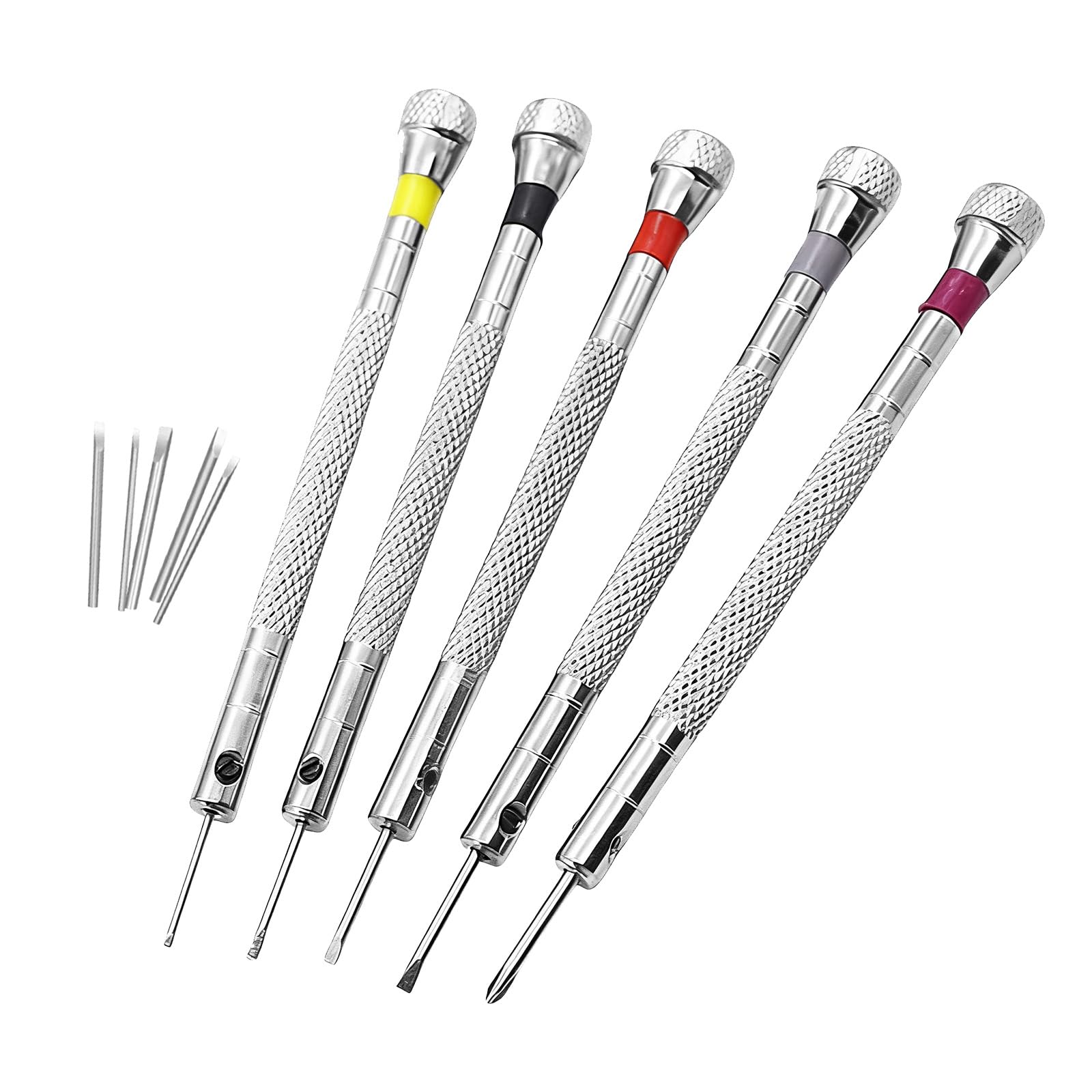 5 Pcs Precision Screwdriver Set, Watchmakers Screwdriver Set, Micro Precision Watch Screwdriver Sets, Watchmakers Screwdrivers Reversible Blade Screwdriver for Watch Eyeglasses Jewelry Repair