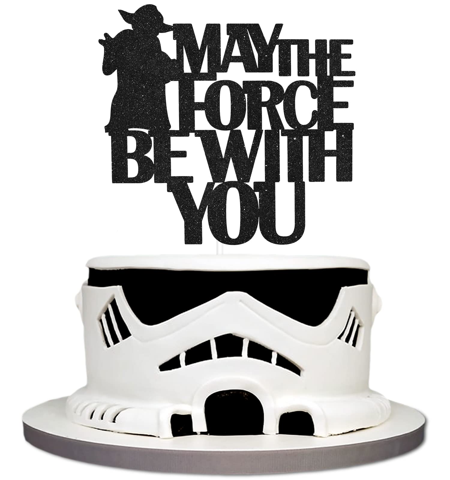 Caiwowo May The F*rce Be With You Happy Birthday Cake Topper - Space Birthday Cake Topper - Interstellar Party Decorations For Boys