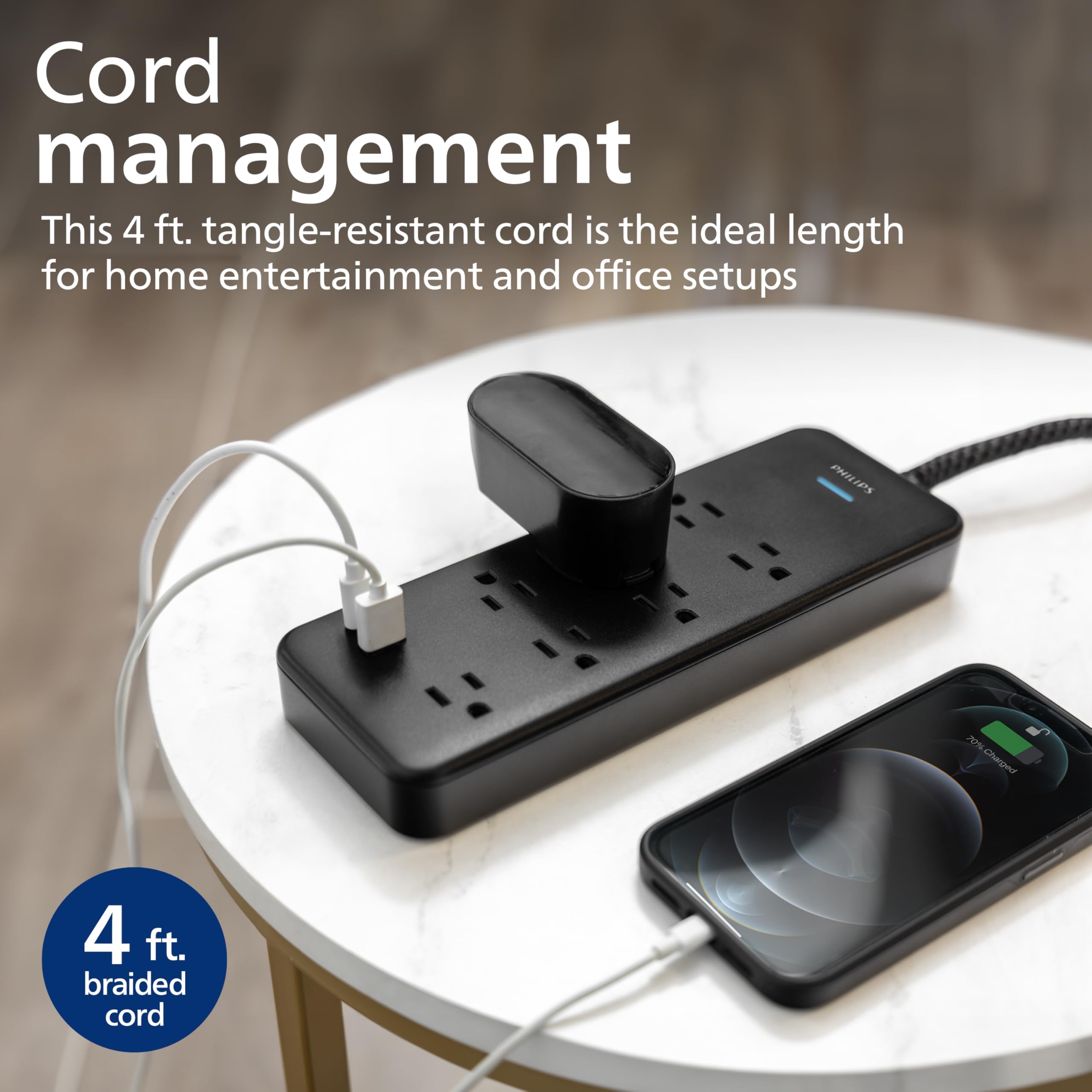 Amazon.com: Philips 7-Outlet Adapter Spaced Surge Protector