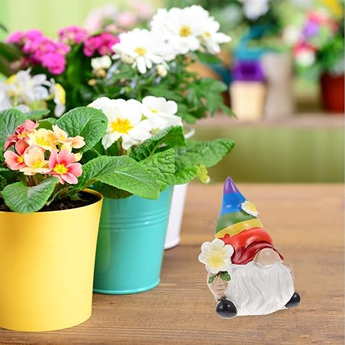 Miniatura 8 de Housoutil Adorno de gnomo, hermoso adorno enano, adorno de jardín, decoración de patio, decoración de muñeca de gnomo, decoración de resina de