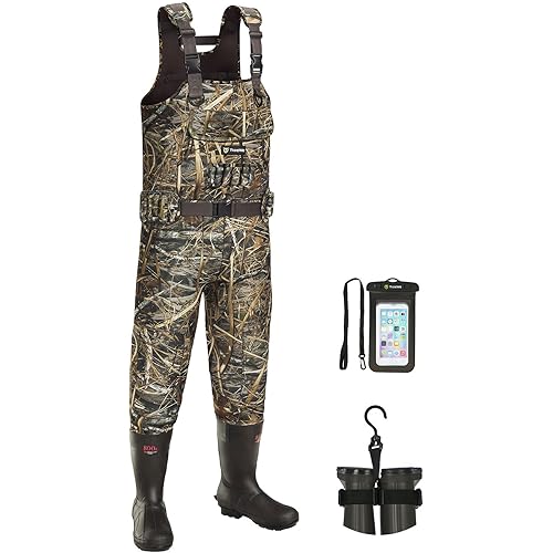 TIDEWE Chest Waders, Hunting Waders for Men with 800G Insulation, Waterproof Neoprene Camo Bootfoot Wader