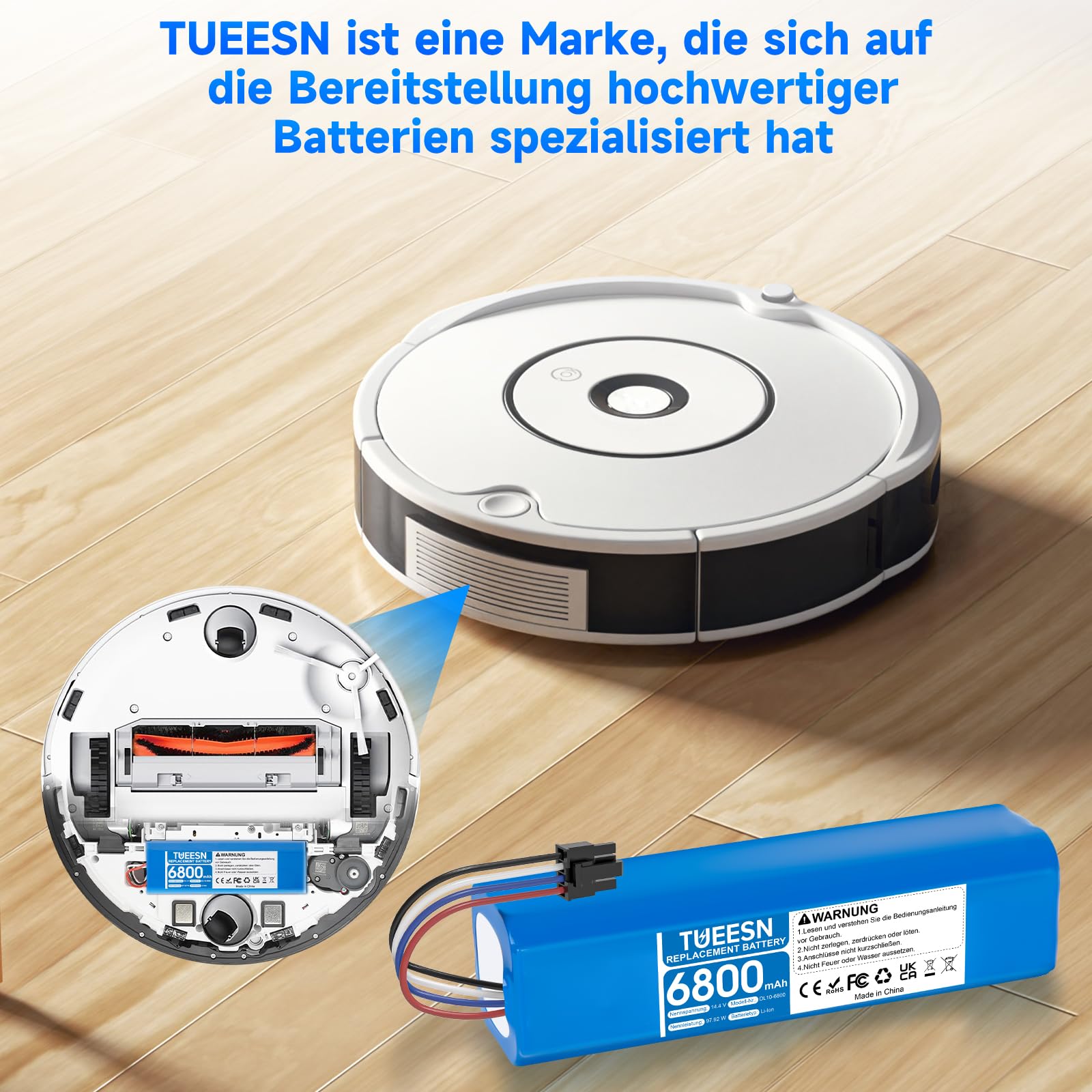 14,4V 6800mah Ersatzakku für Dreame L10s Ultra,D9 Pro D9 Max,D10/D10 Plus/D10s/L10/ L10s/Z10 Pro