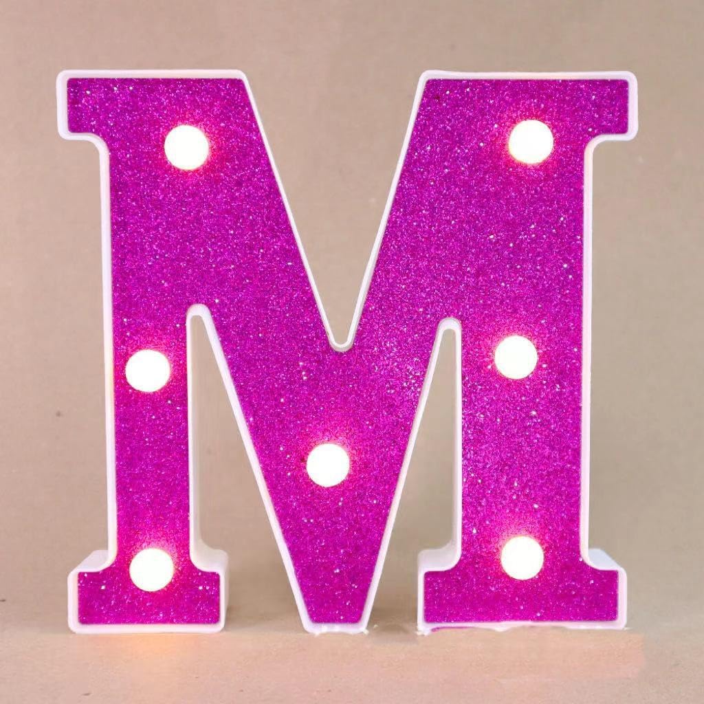 LED Marquee Letter Lights, Light Up Letters Glitter Alphabet Letter Sign Battery Powered for Night Light Birthday Party Wedding Girls Gifts Home Bar Christmas Decoration