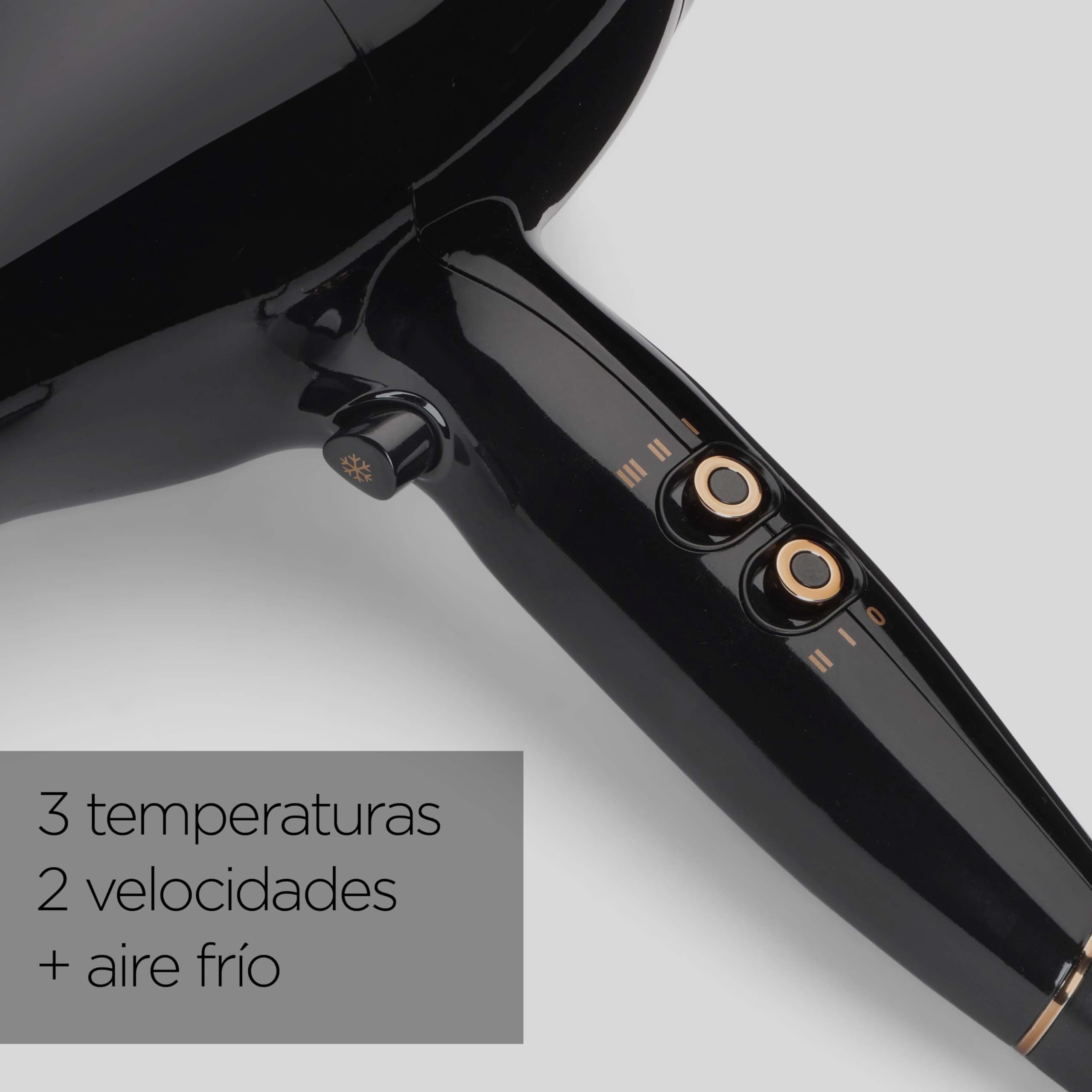 BaByliss Secador de Pelo Pro Power – Secador profesional de 2300 W, Motor AC de salón, Tecnología iónica antiencrespamiento, 3 ajustes de temperatura y 2 velocidades, Negro, D5245E