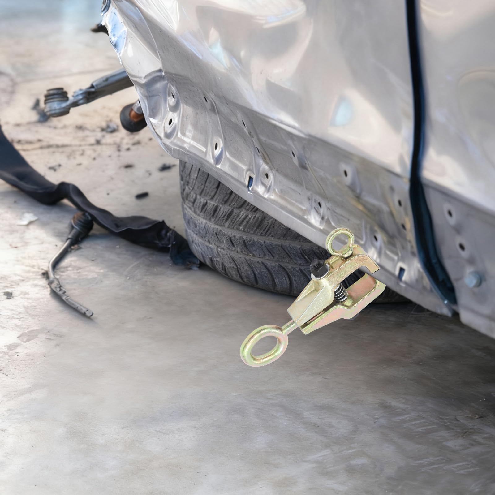 Abrazadera autoajustable de 5 toneladas para carrocería, cierre automático, dorado, 22 x 8,5 cm, para reparación de carrocería y marco