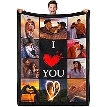 Ship Next Day Custom Photo Blanket Personalized Gifts for Mom Women Girlfriend Wife Boyfriend, Flannel Throw for Couples Wedding Anniversary Birthday Mothers Day Valentine