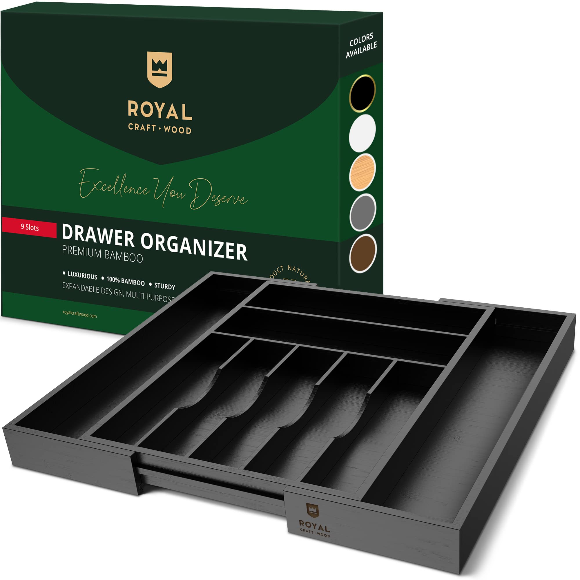 Luxury Bamboo Kitchen Drawer Organizer Silverware Organizer Utensil