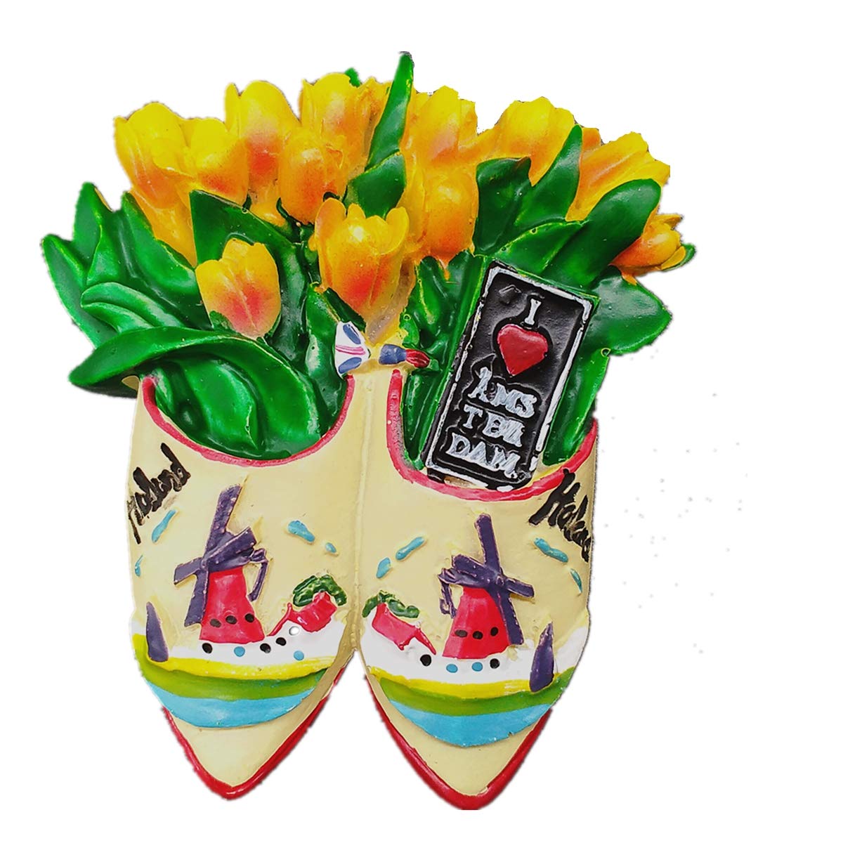 Muyu Magnet 3D Tulip & Windmill Of Amsterdam Holland Netherlands Shoes Shape Fridge Magnet Home & Kitchen Decor Magnetic Sticker Refrigerator Magnet Travel Souvenir Gift
