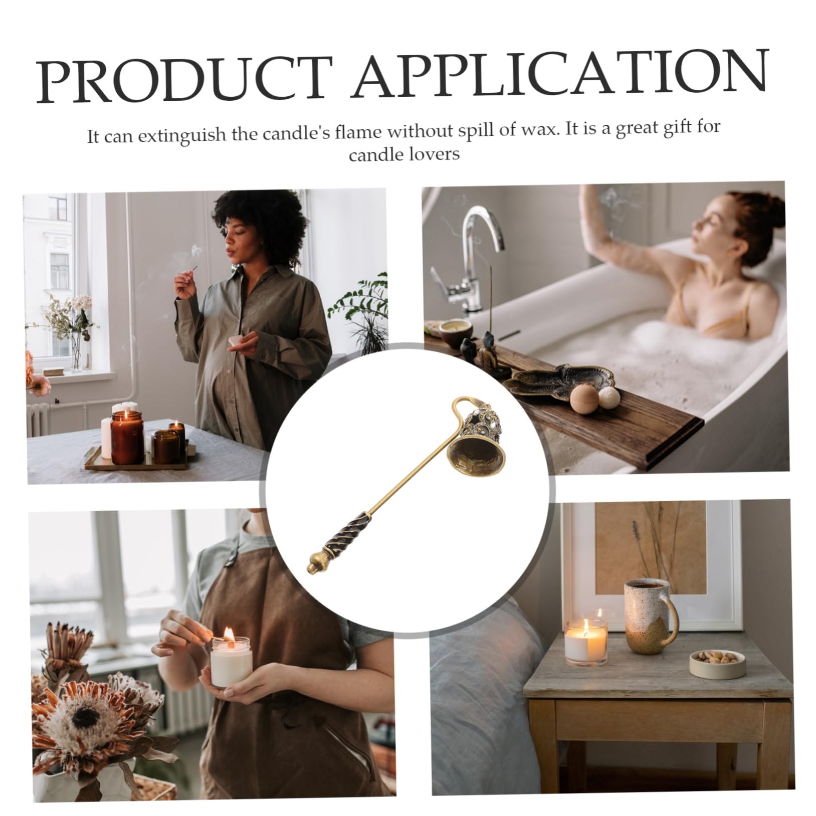 DECHOUS 2pezzi Coperchio Estintore per Candele con Manico Lungo Accessorio Elegante per Spegnere Candele Profumate e Aromatiche Utile e Decorativo per La Casa