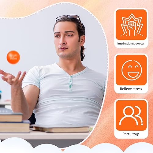 Miniatura 4 de Ceenna 100 bolas motivacionales para aliviar el estrés con citas inspiradoras, bolas pequeñas de espuma para la ansiedad, artilugios para fomentar