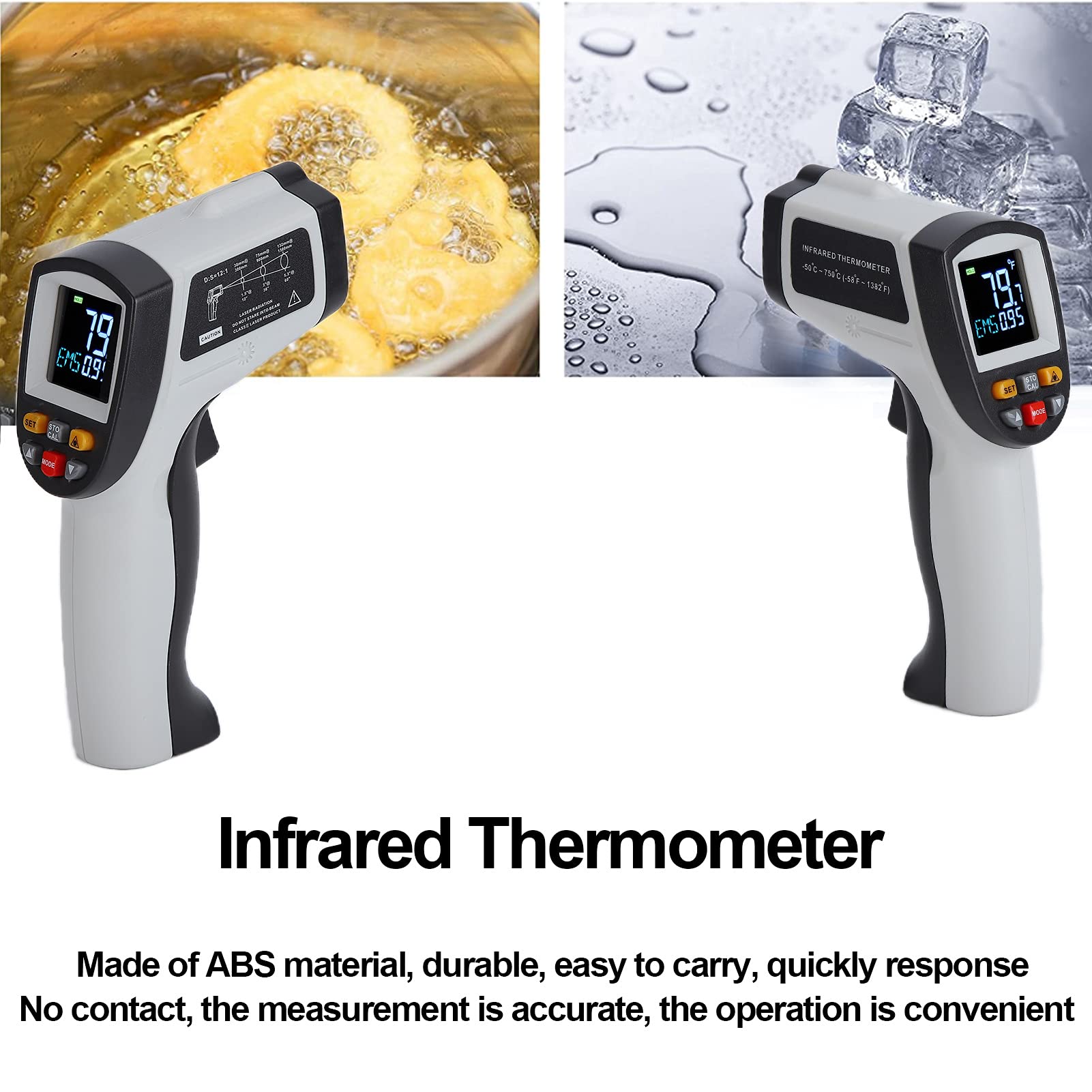 Termometr na podczerwień GM750 Ręczny bezkontaktowy cyfrowy pistolet do pomiaru temperatury z podświetleniem ekranu LCD do zastosowań przemysłowych Rury do gorącej wody Silniki