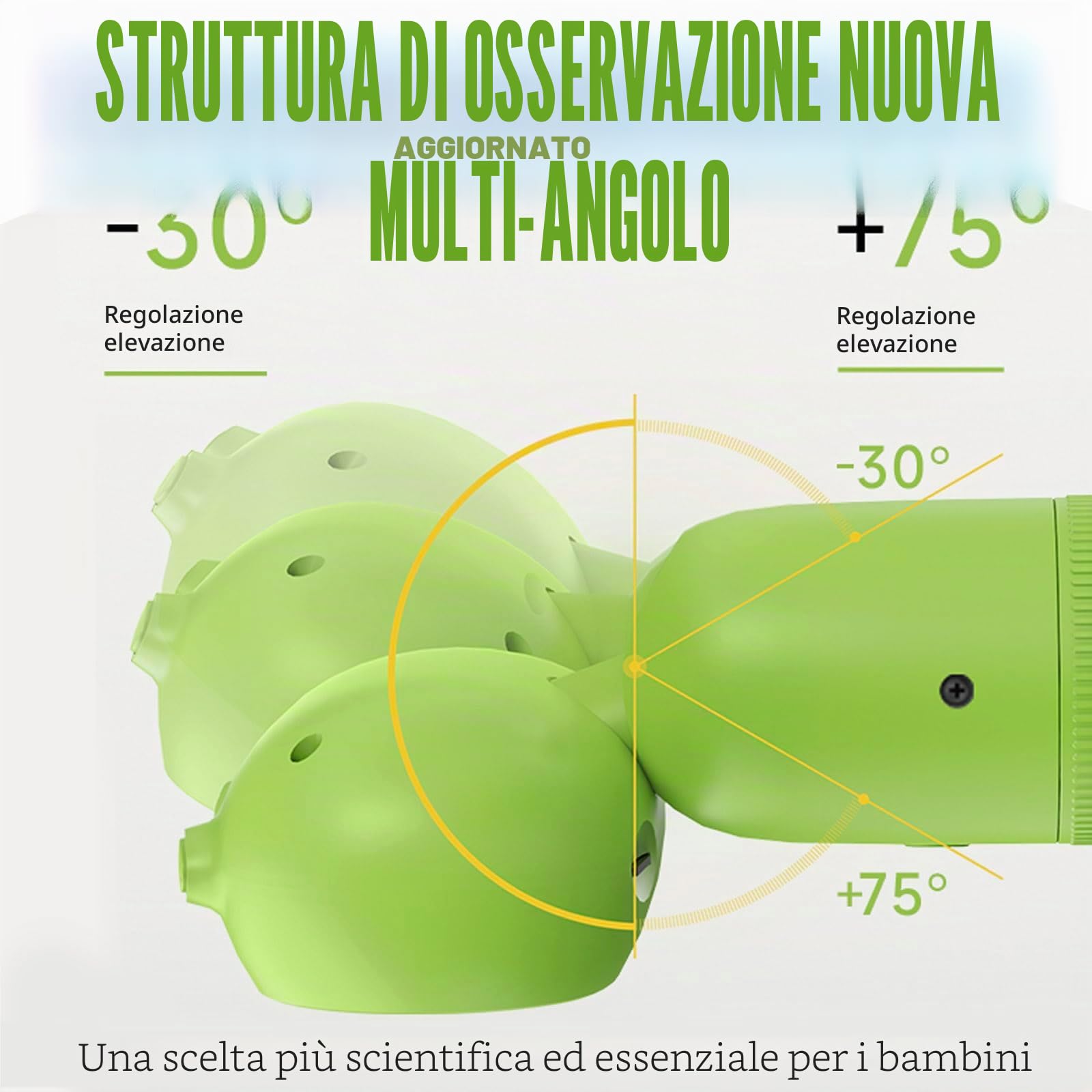 Microscopio Digitale 1000X Professionale per Studenti e Appassionati, Schermo IPS 2.0", 8 LED Regolabili, Strumento Scientifico per Macro-Fotografia (Verde)