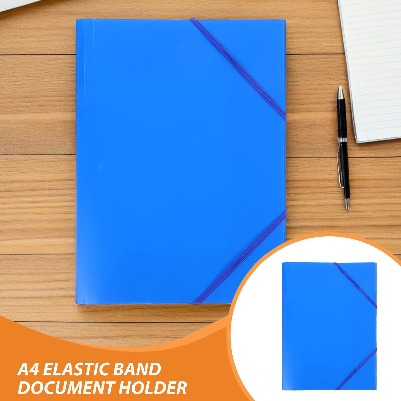 Mobestech Cartella Portadocumenti A4 con Elastico Blu Set da 10 Pezzi Cartellina Pieghevole in Plastica Resistente per Ufficio Scuola e Viaggi Organizer File Salvaspazio con Chiusura