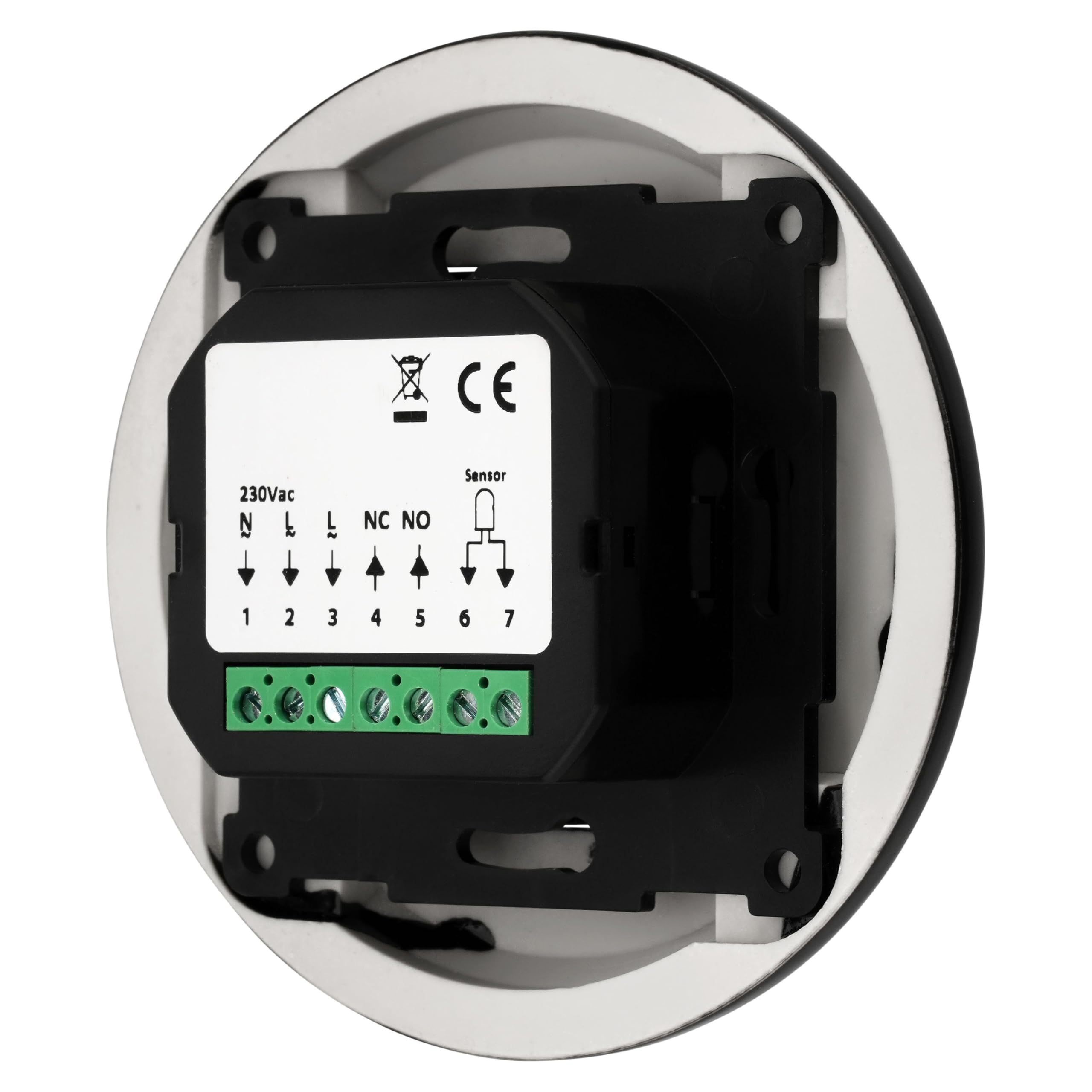 Unterputz Porzellan Retro Digitaler Raumthermostat mit externem Bodensensor, Serie PR1 schwarz