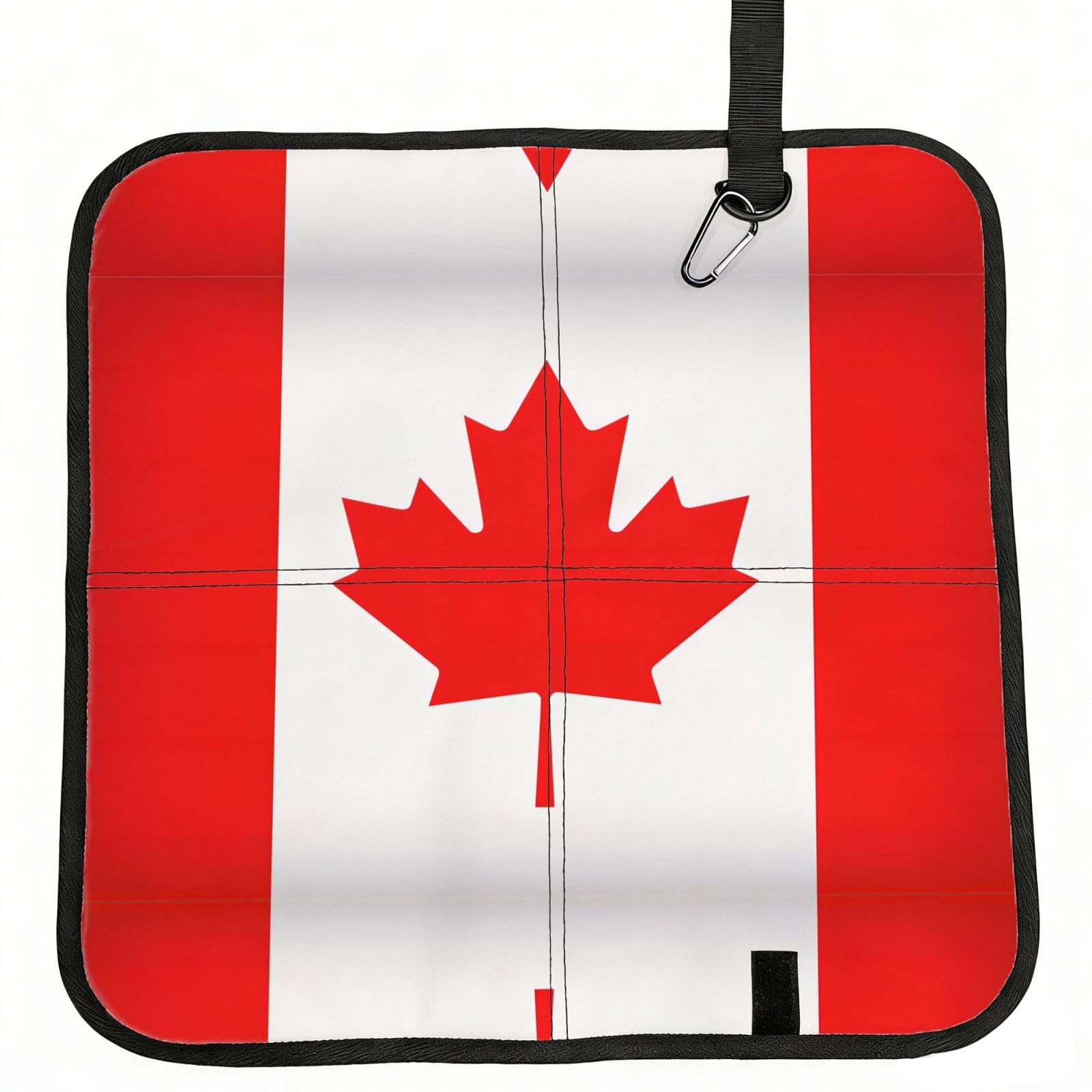 DIEzig Canadian flag Printed Compact Foldable Sitting Pad Oxford Base, Portable Cushion for Fishing Sports Events