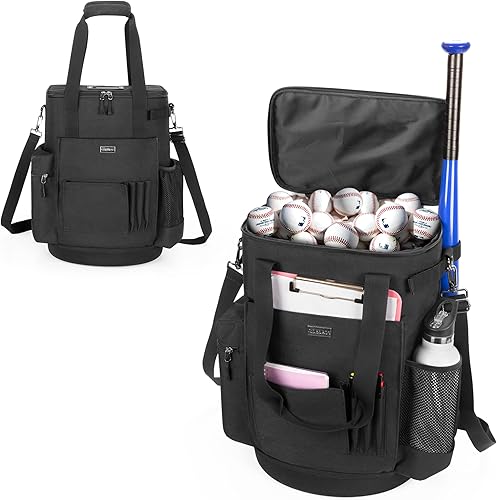 Bolsa de béisbol con gran capacidad, bolsa de entrenador de béisbol con parte inferior antideslizante de EVA, bolsa de softball con gran espacio