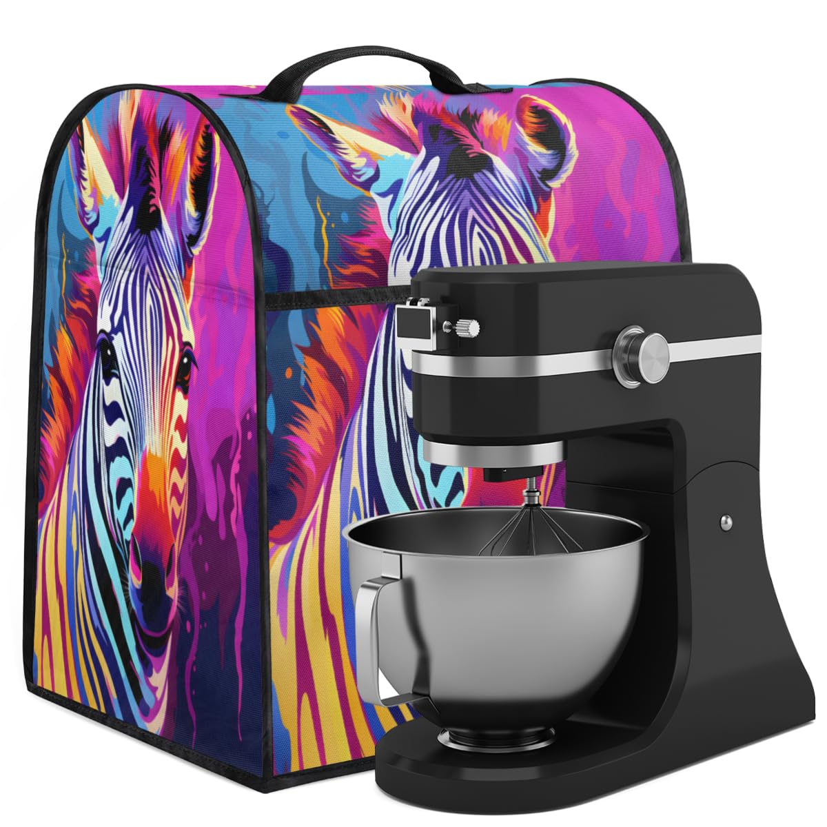 Coffee Maker Cover Zebra Animal Kitchen Appliance Covers Small Appliance Covers Blender Cover Juicer Cover Dust Covers for Kitchen Appliances with Top Handle and Pockets,Washable,C458