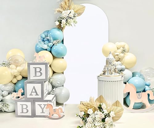 Miniatura 6 de LJIE-House Cubierta de arco de boda de 7.2 pies, cubierta de arco blanco de elastano para boda, fiesta de cumpleaños, baby shower, decoración del