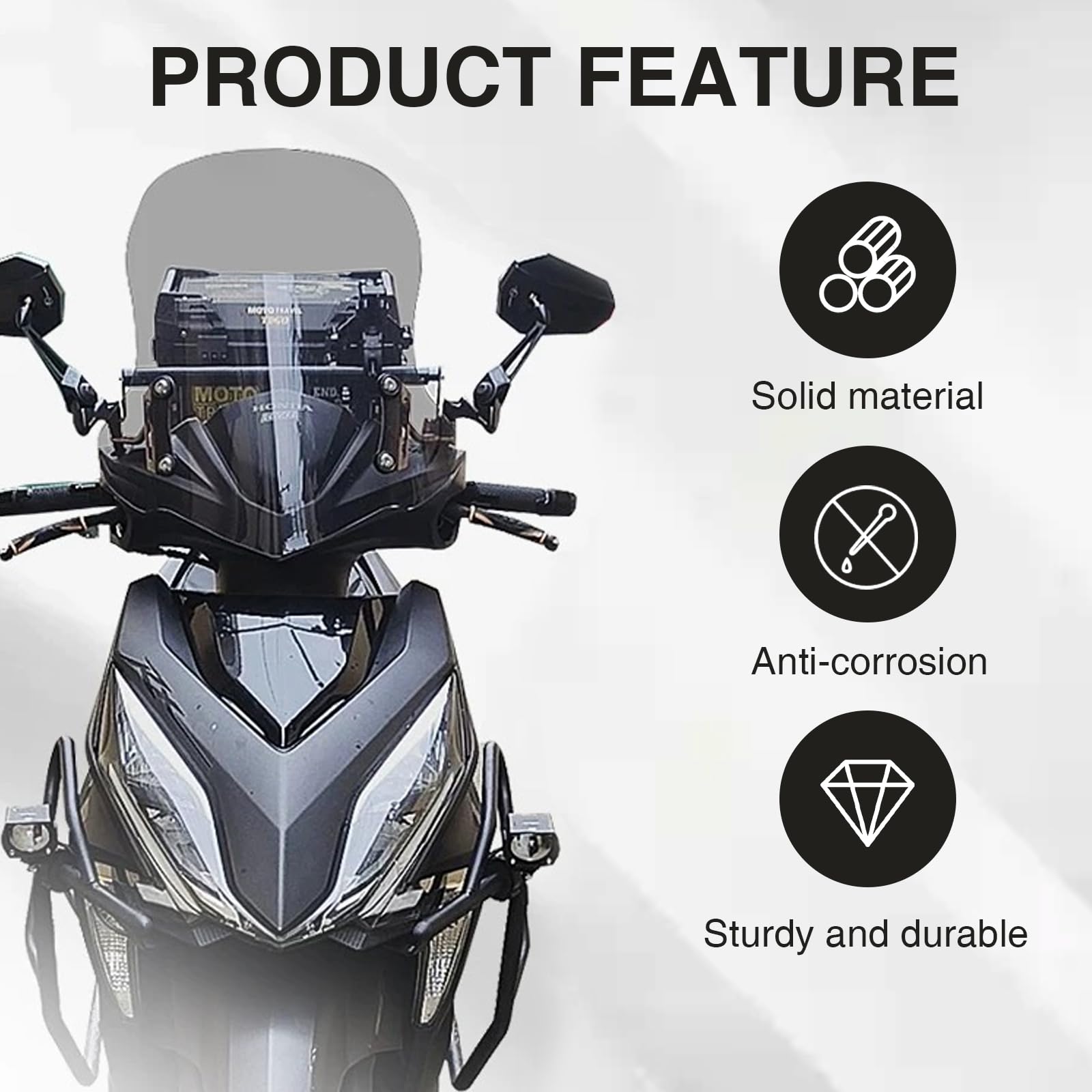 Landrain 2 Stück Lenkerendenspiegel E Geprüft, Motorrad Spiegel E-geprüft, Lenkerspiegel Motorrad 360°drehbarer für Scooter Roller Atv(links und Rechts)