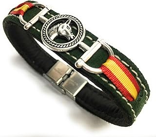 | Pulsera De Cuero Bandera De España (Fabricada Artesanalmente) | Complementos de Moda Unisex para Hombres y Mujeres de Estilo Atemporal y Elegante | Regalos Originales y Exclusivos