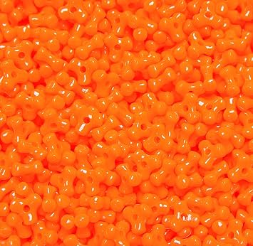 Tri Beads, Easy-to-Use Reusable Jewelry Making Supplies for Art, Craft Decorations & More, 11 mm Bracelet Beads, Crafted in the USA, Neon Orange, 500 pcs Pack of 1