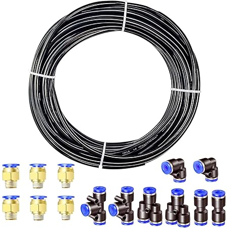 HUAZIZ Kühlschrankschlauch 20m Blau - 1/4 Zoll Wasserschlauch Für Side By Side Kühlschrank