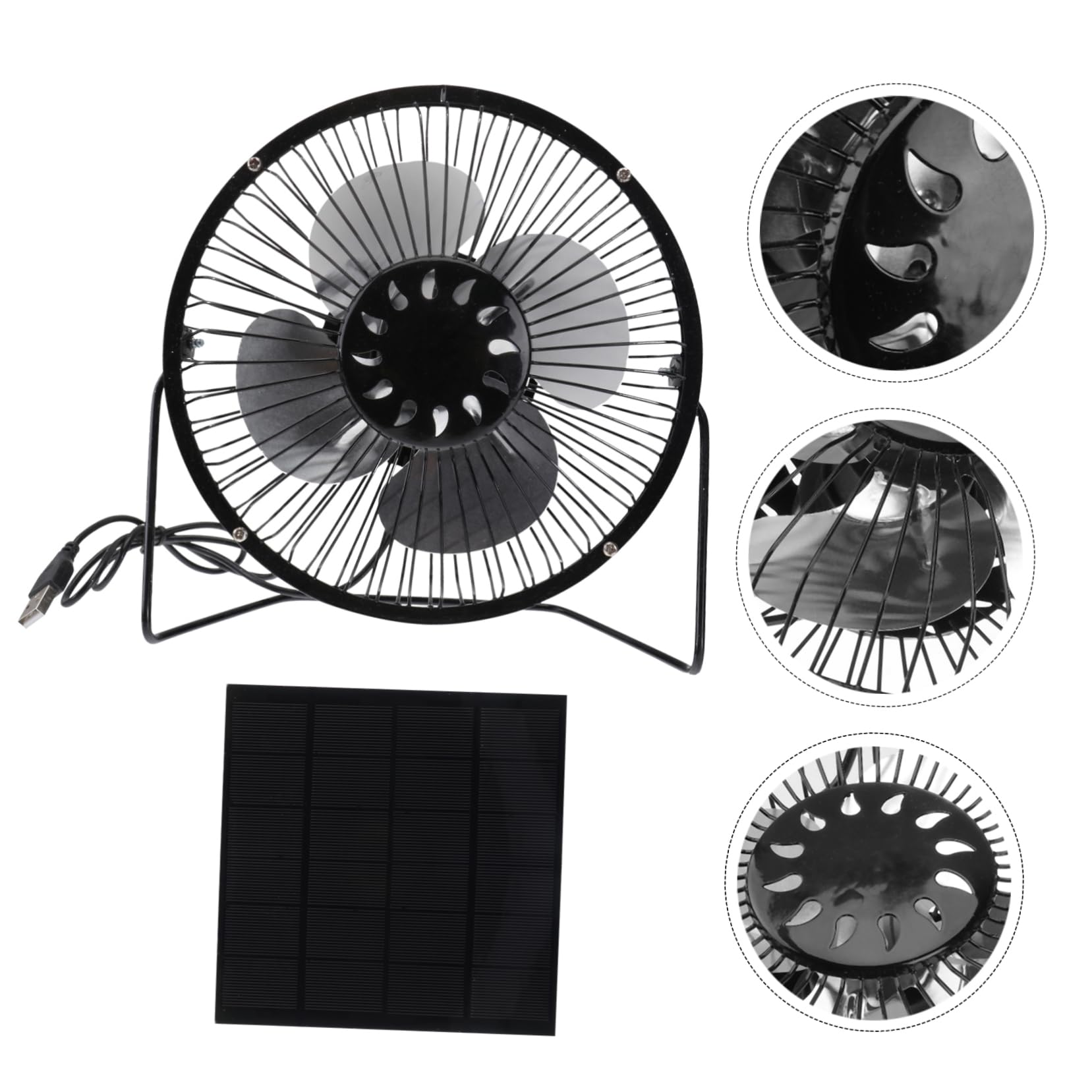 Ventilateur Solaire USB Mini de Bureau Silencieux Ambiance Estivale
