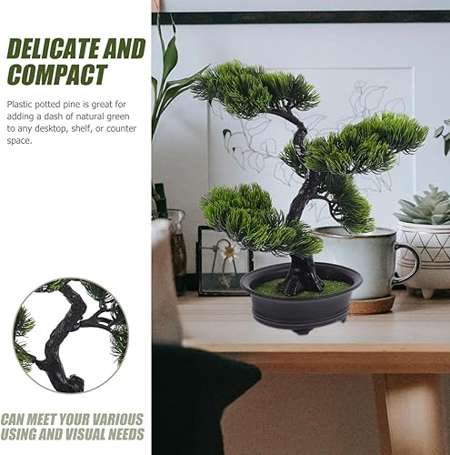 Miniatura 9 de ORFOFE Planta artificial Bonsái, decoración al aire libre, decoración del hogar, planta artificial en maceta, bonsái, abs, plantas artificiales,