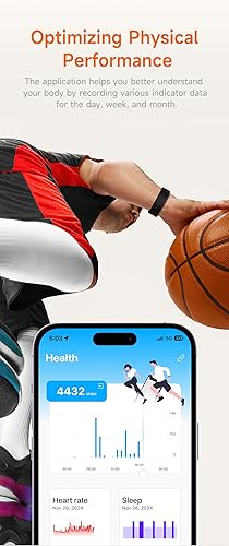 Miniatura 5 de Smart Bracelet for Men Women, Wearable Health Activity Fitness Trackers Sports Monitoring Sleep Tracker with Free APP and 2 Bands (Orange)