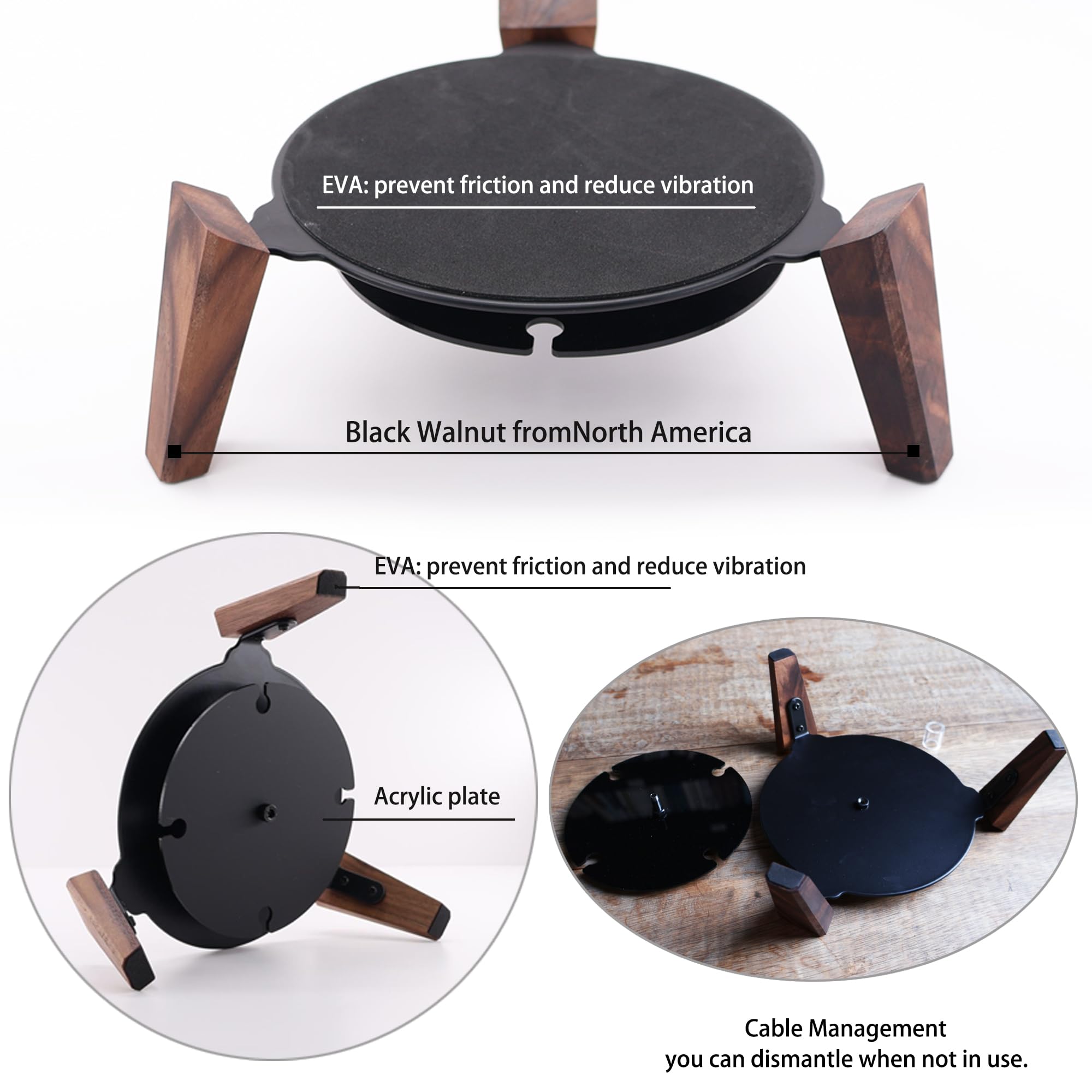 Wooden Desktop Speaker Stand For HomePod Mini Stand - Wood Tripod Desk Speaker Stand - View #8