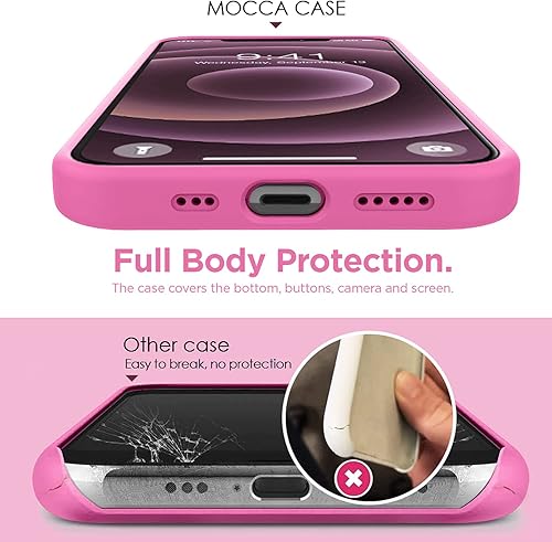 Vista 24 de MOCCA iPhone 12/12 Pro Case 6.1inch with Ring Kickstand Super Soft Microfiber Lining Anti-Scratch Full-Body Shockproof Protective Case - Bright