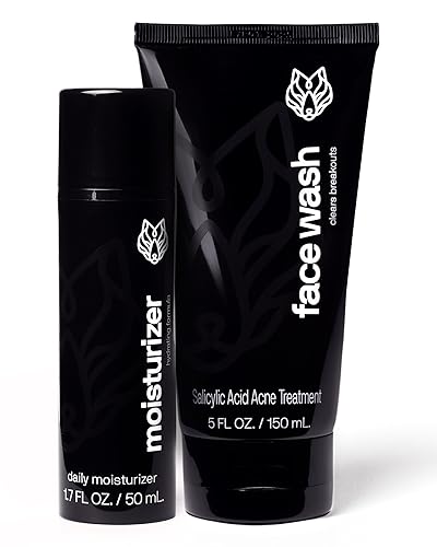 Black Wolf Juego de 5 piezas para el cuidado de la piel, incluye nuestro lavado facial, exfoliante facial, hidratante, gel de ojos, bolsa de aseo